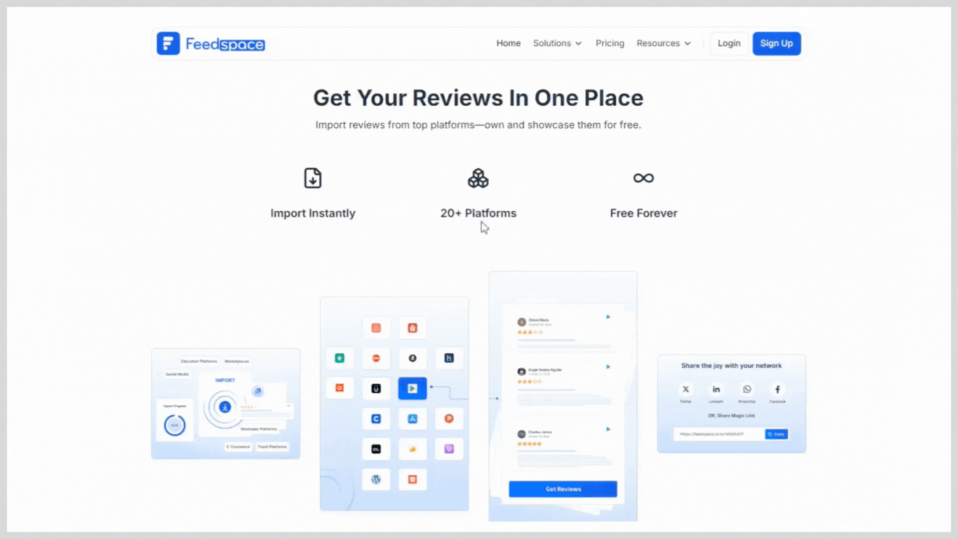 Feedspace integration, including Airbnb, Coursera, Trustpilot, and more