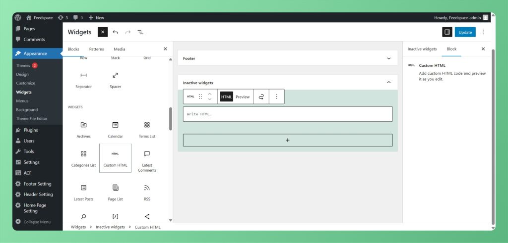 Choose Embed HTML Code