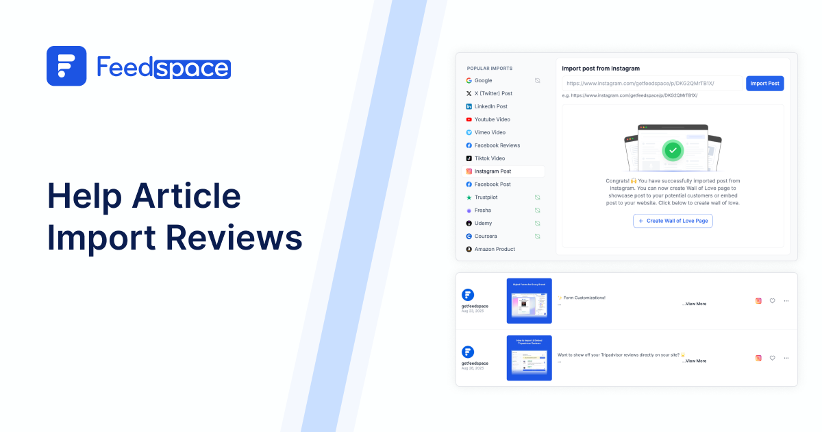 Import Reviews Help Articles – Feedspace