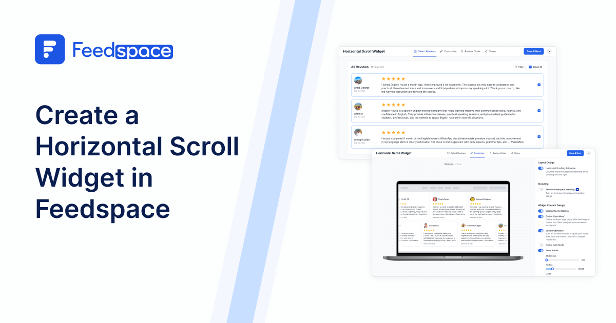 Create and Customize a Horizontal Scroll Widget in Feedspace
