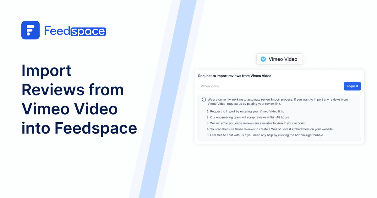 Import Reviews from Vimeo Video into Feedspace | Guide