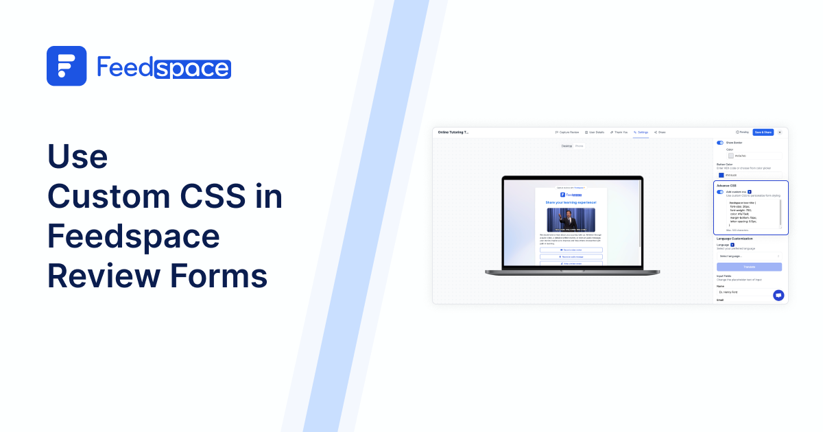 Use Custom CSS in Feedspace Review Forms | Guide