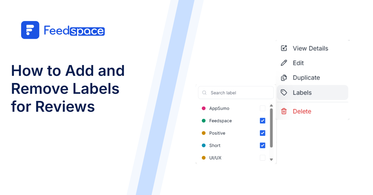 How to Add and Remove Labels for Reviews in Feedspace